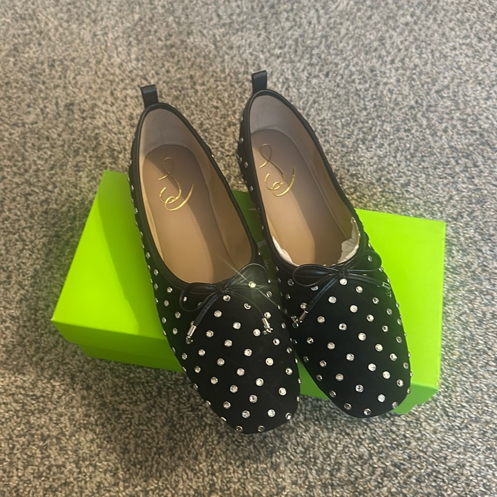 Sale🔥Like new Sam Edelman, leather and suede sparkle flat
